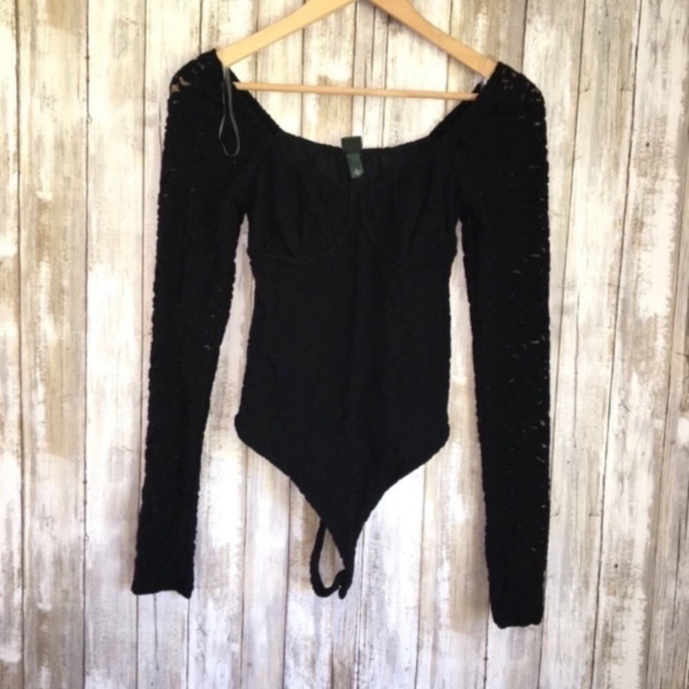 Wild Fable Black Lace Bodysuit - Picture 3 of 7